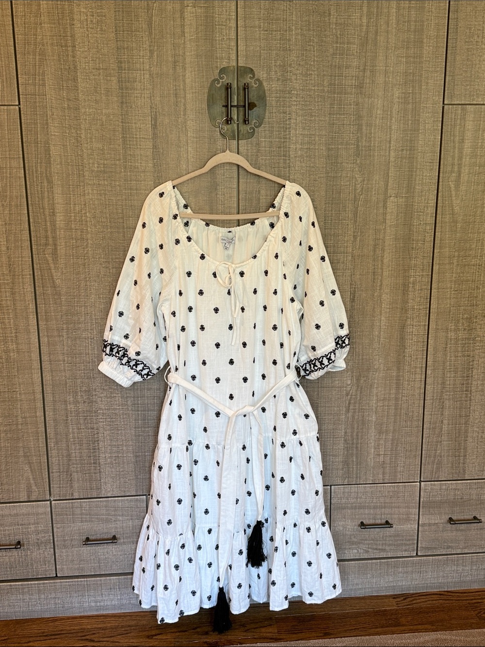 KOKO + MASON Embroidered Midi Dress